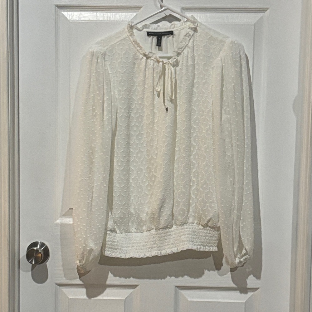 White House Black Market white Lace Blouse